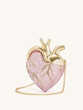 JW PEI Gold & Pink Heart-Shaped Evening Bag